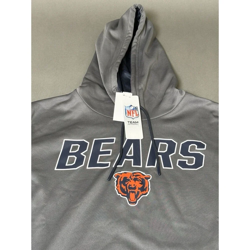 NFL Team Apparel • Chicago Bears Hoodie Pullover Charcoal Gray Men’s Size L NWT